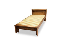 Cloud シングルベッド　栗無垢材ベッド ナチュラル仕上げ 棚付きヘッドボード スノコ床板　檜無垢材