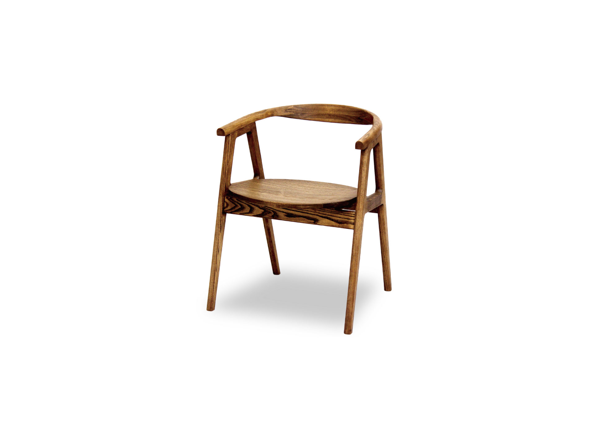 ETHICA 55 ダイニングチェア オーク無垢材 曲線アームと円形座面 ナチュラル 北欧